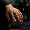 Retro Adelaarsvleugels Zwarte Zirkonia Verstelbare Open Ring voor Mannen Gotisch Punk Edgy Koperen Sieraden Motorrijders Accessoires Unisex Liefdescadeau