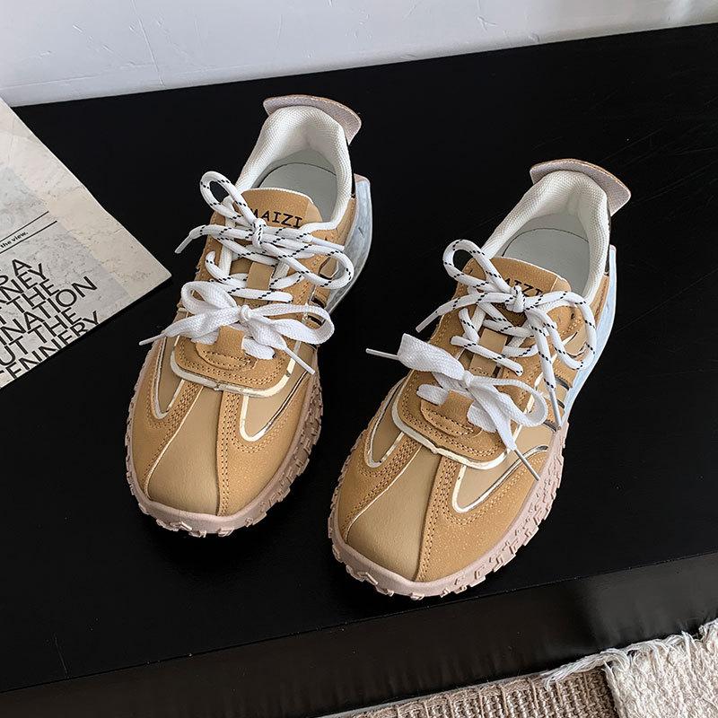 

Thick-soled inner height increase German training shoes women s 2025 new spring and summer leisure sports women s shoes small dad shoes Forrest Gump 35 жовтий