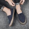 Summer Breathable Woven Linen Shoes Lightweight Fashionable Casual Slip-On Canvas Sneakers Low Top Easy To Wear Shoes For Men