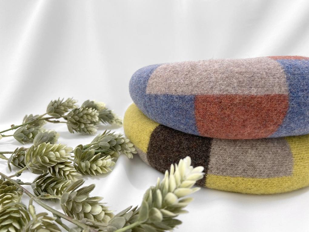 Damen Woll-Jacquard Baskenmütze Einfacher Hut Basic