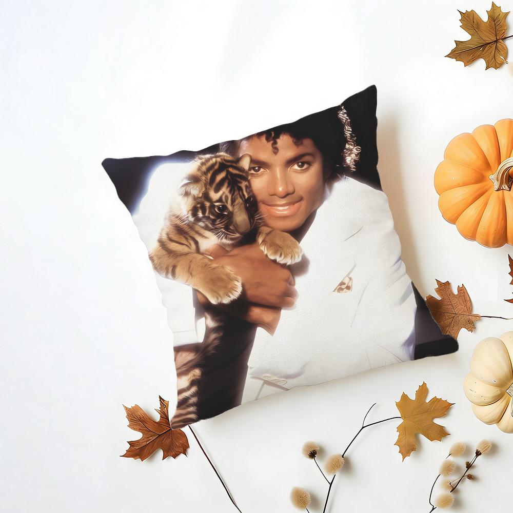 Michael Jackson Kissenbezug Waschbar Leinen Kissenbezug Weich für Tägliches Sofa Bett Wohnzimmer Dekoration