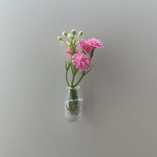 Mini Vase Magnets for Fridge Cute Tiny Magnetic Glass Vases Refrigerator Accessories Small Plant Pot for Locker Office Kitchen Decoration
