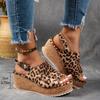 Spring and summer new suede muffin thick-soled wedge sandals women's fish mouth buckle water table high-heeled sandals