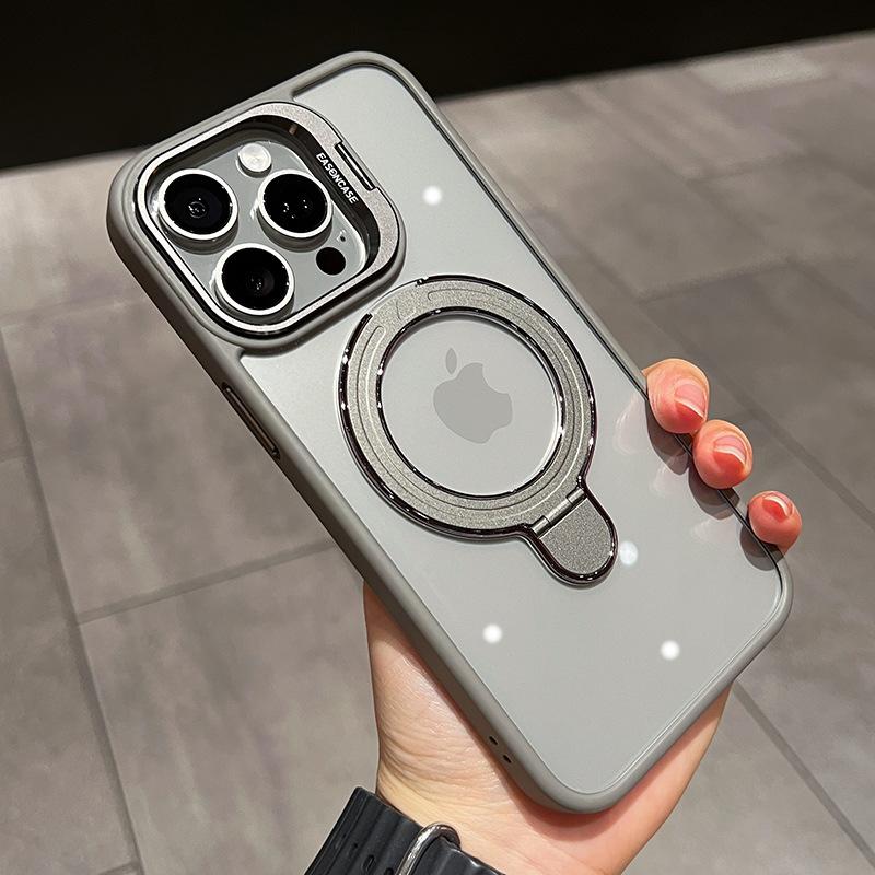 Applicable To IPhone17 Transparent Magnetic Lens Dual Bracket Mobile Phone Case Apple 16 Lens Film Protective Case 15