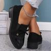 Damskor Casual Loafers 2024 Nya PU Vattentäta Tjocksulade Damskor Elegant Rosett Designer Kontor Shopping Zapatillas Mujer