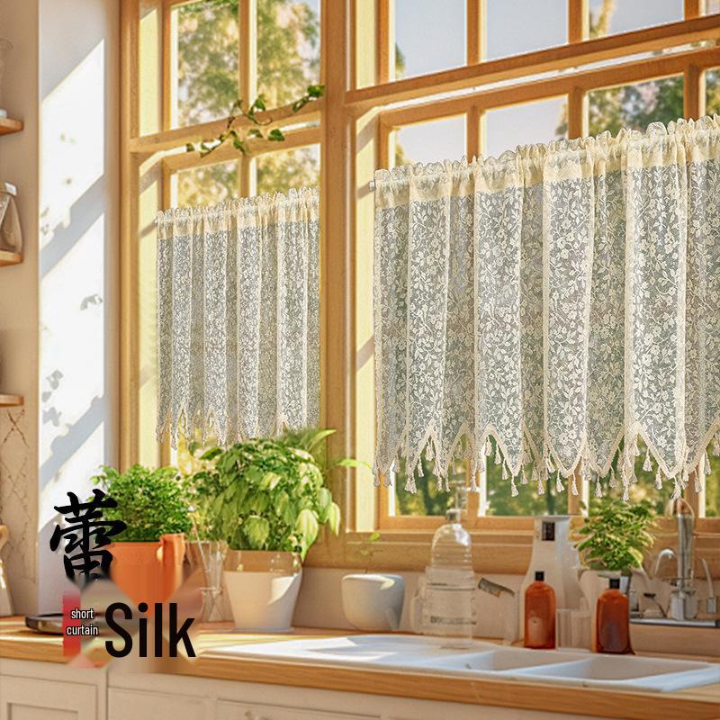 Malý japonský bavlněno-lněný gázový závěs: Závěs do ložnice a kuchyně nebo dveřní závěs