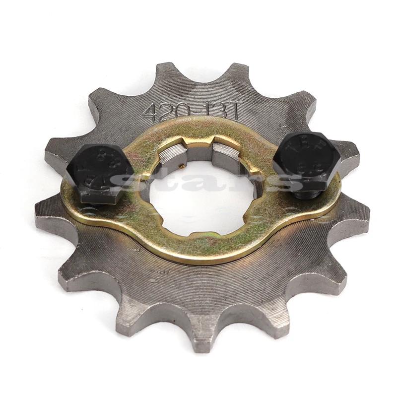 Front Engine 420# 17mm 20mm 13T Teeth Chain Sprocket With Retainer Plate Locker Accessories