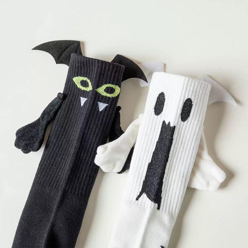 Halloween Socken Gruselige Händchenhaltende Hände Socken Kreative Niedliche Fledermaus Socken Mittelwadenhohe Socken