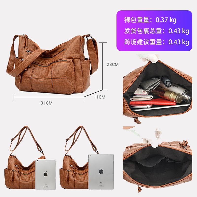 Simple Women's Bag New Trendy Messenger Bag Soft Leather Small Bag Fashion Women's Shoulder Mother Bag