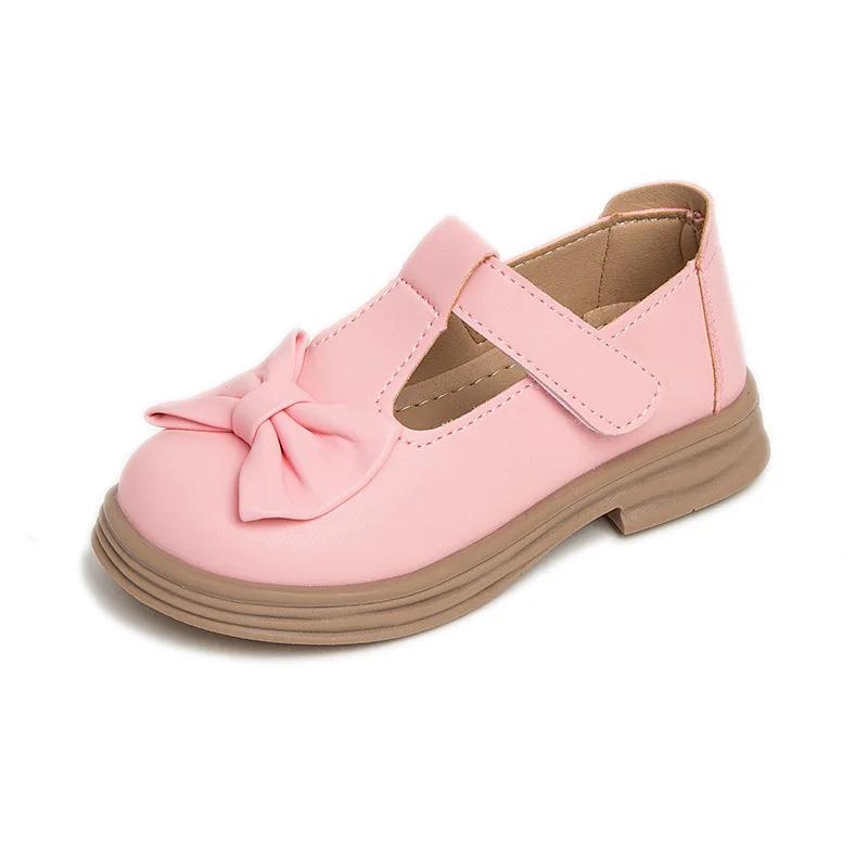 Spring Autumn New Arrival Girls Leather Shoes Fashion Kids Bow Princess Shoes Soft-Soled Mary Janes Drop-shipping