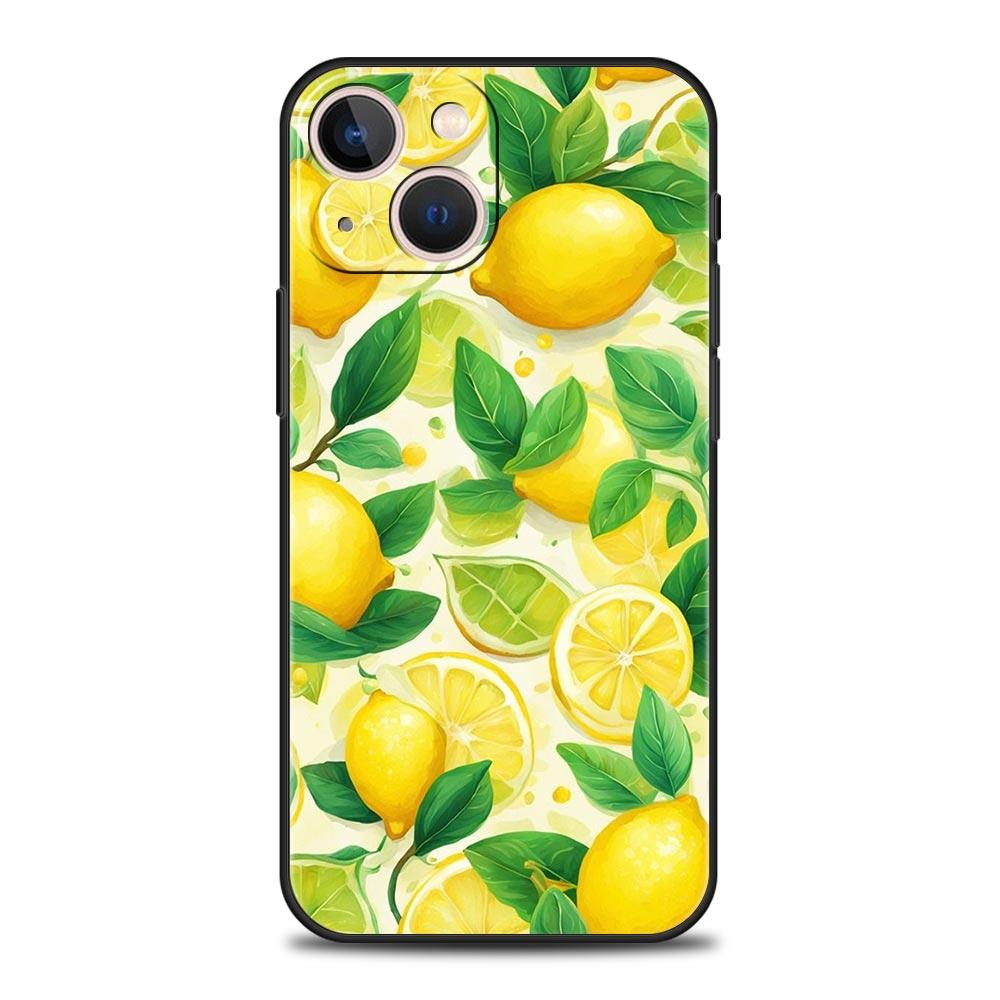 Summer Fresh Fruit Lemon Print Phone Case Cover for iPhone 17 16 15 14 13 12 11 Pro Max 17 Air Plus Shockproof Soft TPU Shell