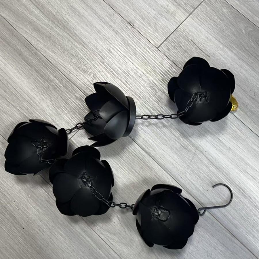 Лотосовая цепь для сбора дождевой воды Наружная Лотосовая цепь для сбора дождевой воды Наружная Садовая подвесная цепь Декоративная дренажная