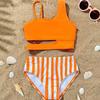 New children's design plate with shoulder split swimsuit cute beach vacation swimsuit fashion