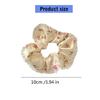 Lace Trimmed Floral Hair Scrunchy Hair Decors Stretchy Soft Fabric Ponytail Holder for Women Girls Various Hairstyles