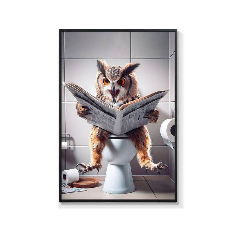 Retro Creative Animal Bathroom Canvas Painting Lion Cat Bar Toilet Bathroom Decoration Painting for Modern Living Room Asian Style Home Decor