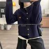 Women's Pure Wool Cardigan Sweater with Round Neck and Little Horse Embroidery - Autumn/Winter Outerwear