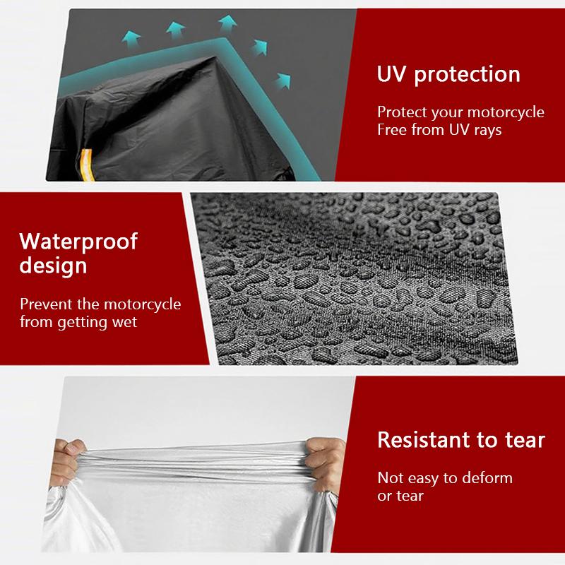 SEAMETAL Motorcycle Cover Motorbike Waterproof Outdoor Storage Bag Heavy Duty Motorcycle Scooter Shelter Protection Cover with Lock Holes