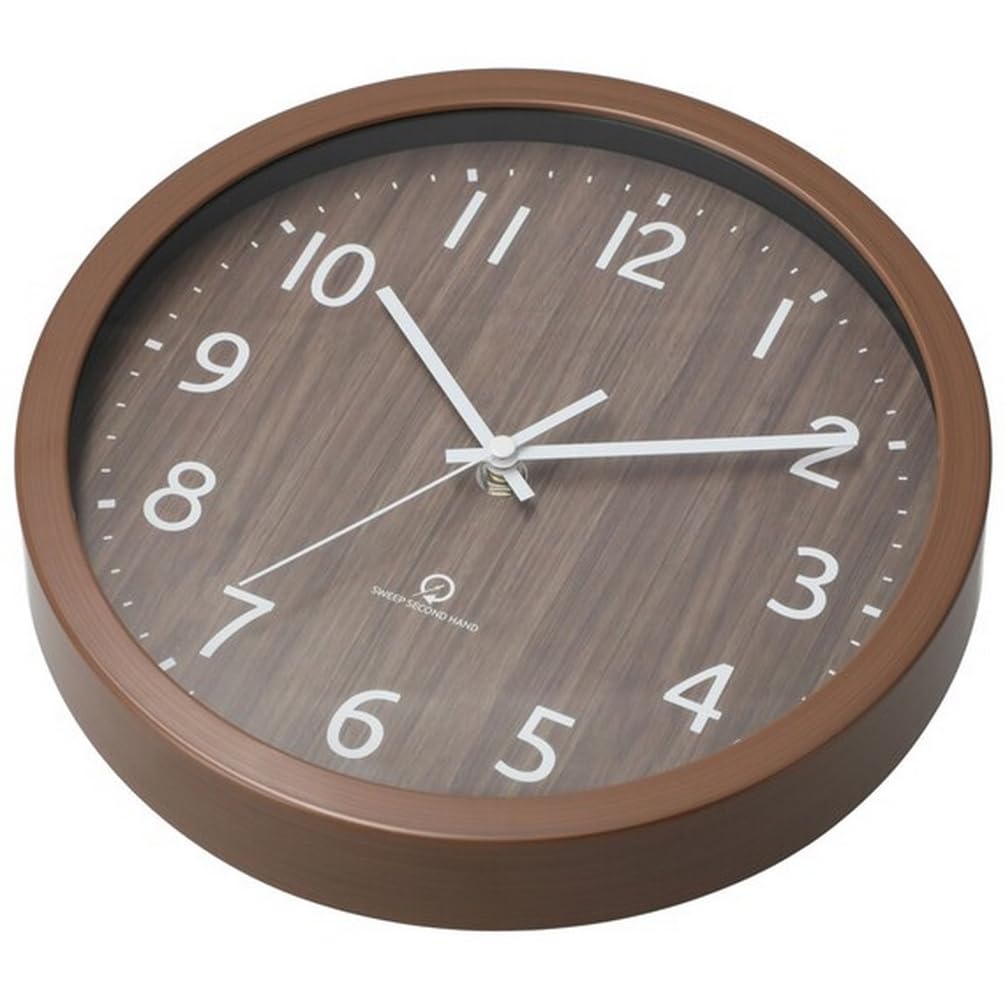 NITORI Silent Second Hand Clock SW 26cm Medium 8172747 Wall/Desk 001FR, Diameter, Brown,