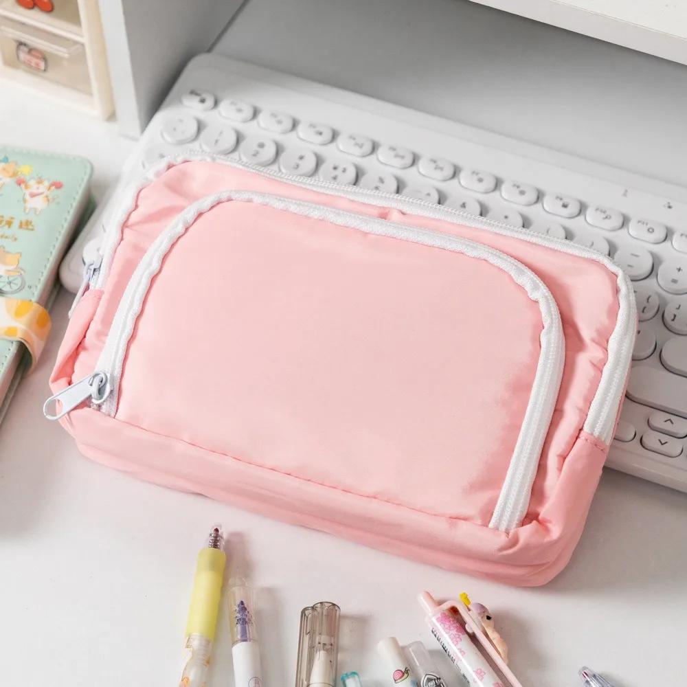 School Pencil Case Large Capacity Pencil Case Cute Box Felt Storage Girl Large Capacity Aesthetic Pencil Bag QHB01