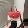 Fashion simple contrasting color texture handbag small square bag personalized color scheme design simple trend shoulder messenger bag women