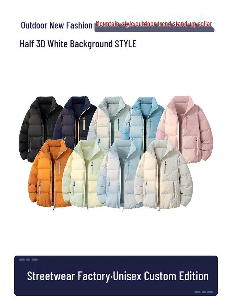 2025 Winter Stand Collar Cotton Jacket - Men's Windproof Warm Unisex Casual Outwear
