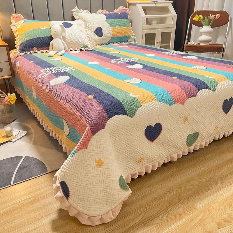Thickened Milk Fiber Quilted Bed Cover Three Or Four Piece Suit Winter Tatami Bed Cover
