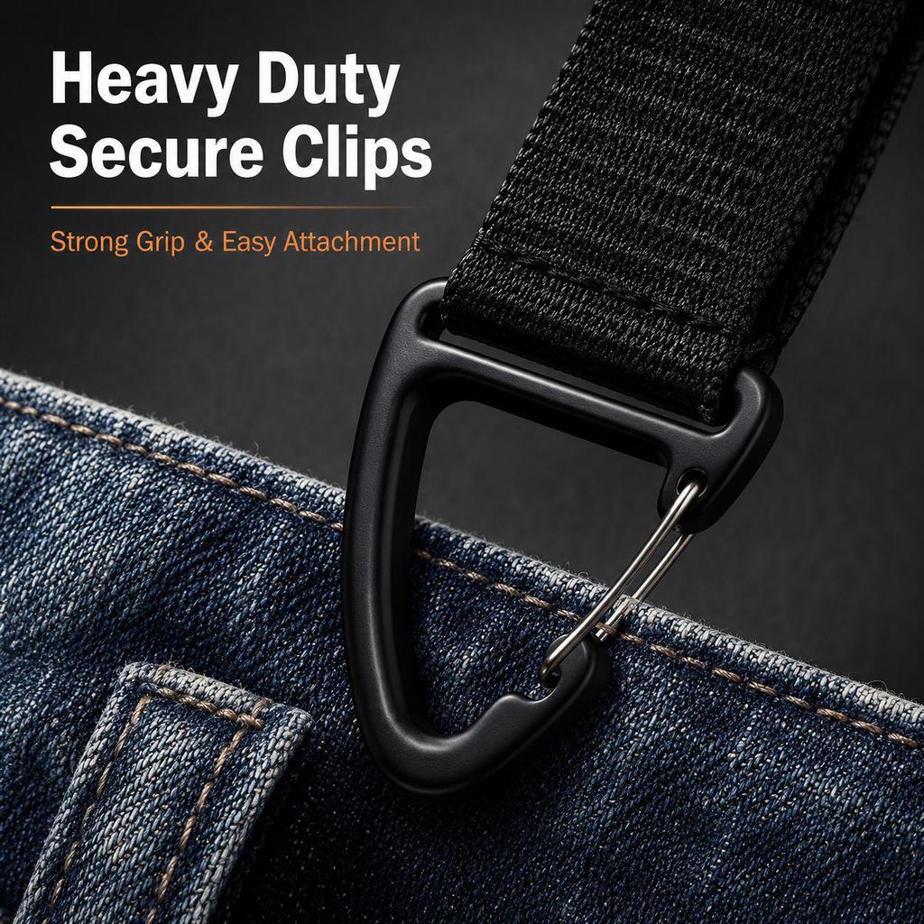 Adjustable Men's 3.8cm Wide X-Shaped Work Suspenders with 3 Clips