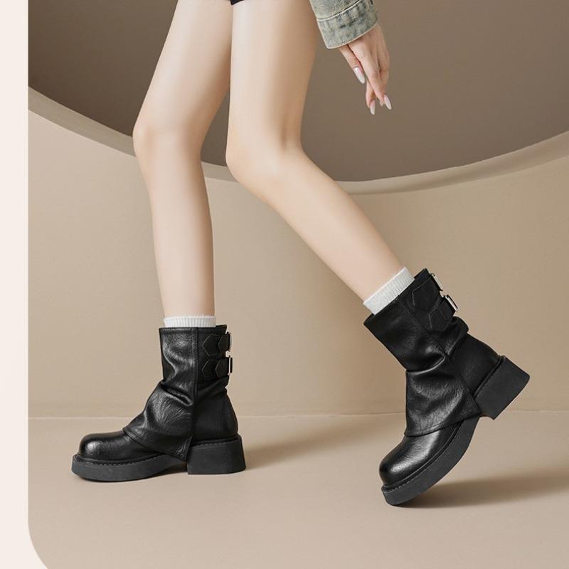 Огромные, красивые, удобные и универсальные нишевые ботинки Мартин на толстой подошве, женские новые летне-осенние короткие ботинки, ботинки-чулки 35