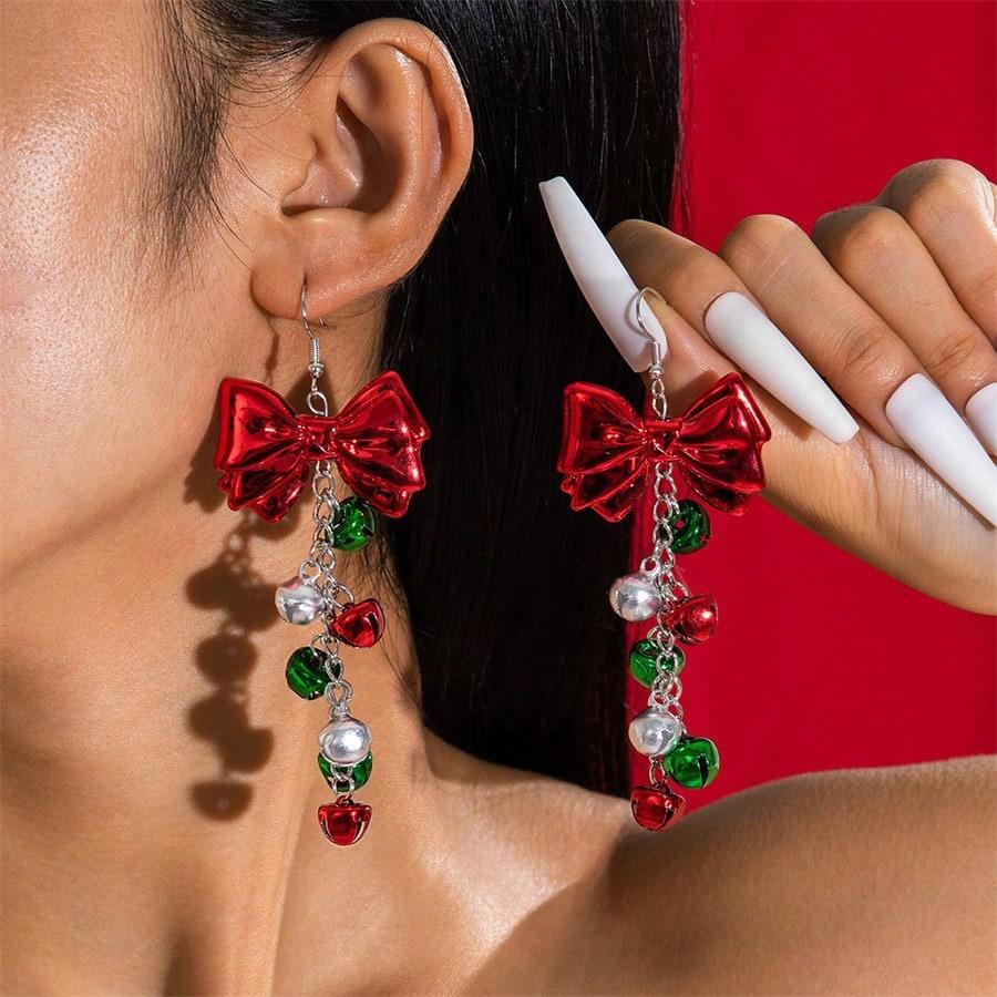 Colorful Bell Hook Earrings, Bow Design, Creative Earrings, Women'S Style.