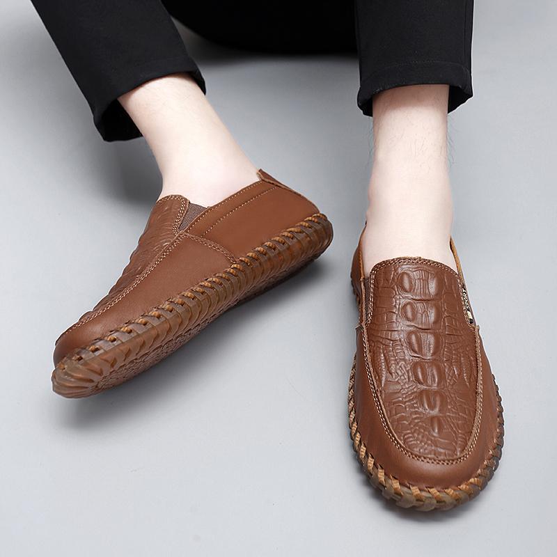 Handmade Men's Casual Shoes Leather Moccasins Loafers Outdoor Men Driving Shoes Non-slip Sneakers Zapatillas Hombre Big Size 47