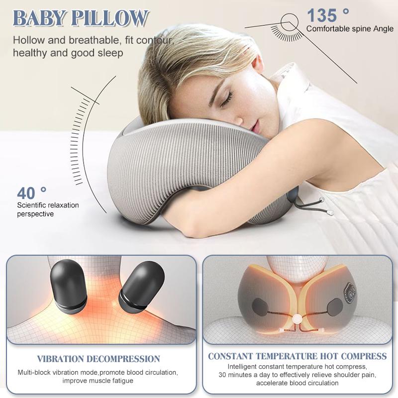 New Protable U-shaped Memory Foam Pillow for Neck Protection Cervical Support Nap Pillow Ergonomic Massage Travel Pillows Adult