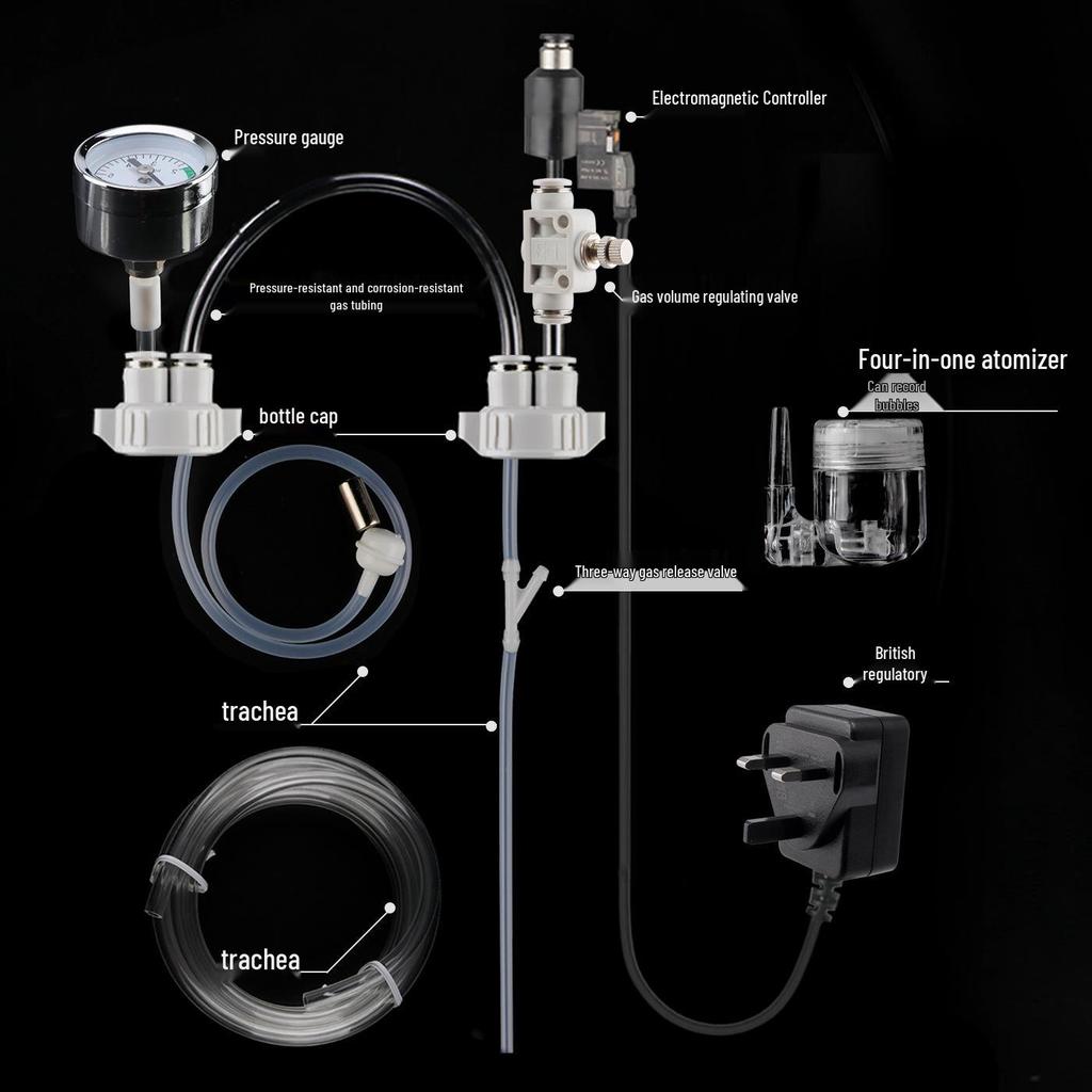 Creative CO2 Generator Kit for Aquariums - DIY Carbon Dioxide System with Solenoid for Aquatic Plants