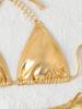 Women's Reflective Gold Silver Hot Stamping One-Piece Swimsuit