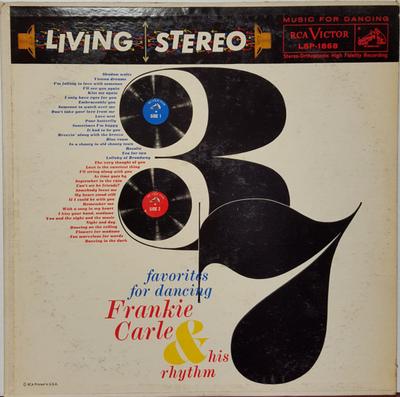 LP Record FRANKIE CARLE & HIS RHYTHM - 37 Favorites For Dancing LSP1868 RCA Victor 1958 US Jazz Used