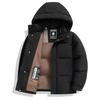 Mens Winter Down Jacket Stand Collar Detachable Hood Thick Warm White Duck Business Casual