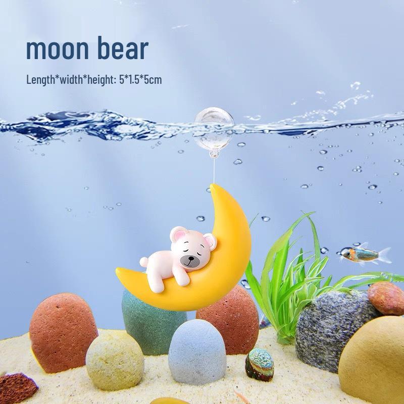 

Floating Little Witch & Moon Cat Aquarium Ornament Set