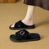 Boken Cool Slippers Wear 22 Summer New Beautiful Cross Belt Buckle Thick Bottom Casual Slippers