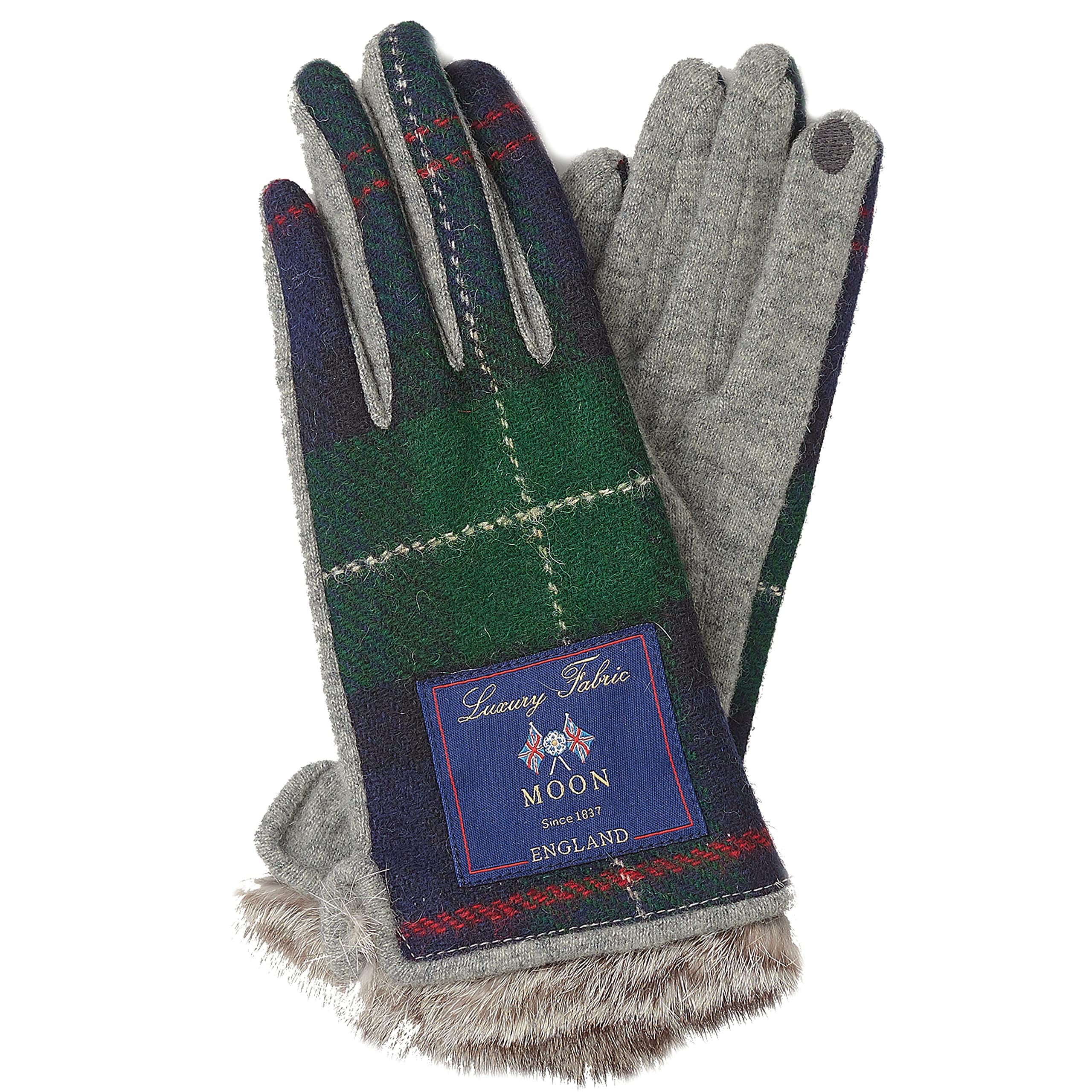 

MOON TWEED Smartphone Compatible Fur Gloves Jersey Knit [7th HEAVEN] Women s AY-16AA0026 (Green) зелений