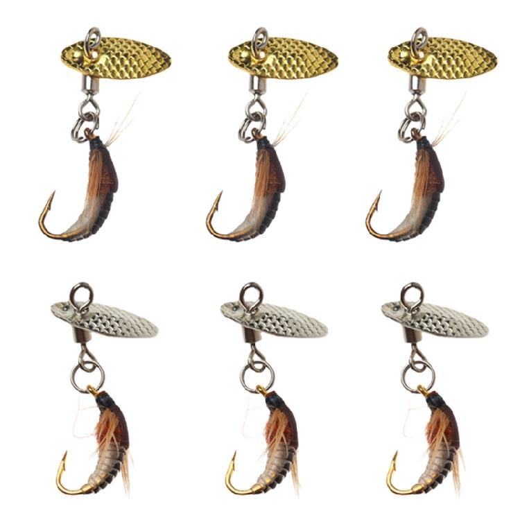 6Pcs Metal Spoon Fish Lures Fishing Lures Spinner Baits Casting Fishing Lures Baits Fishing Spoons Lures Sequins Baits