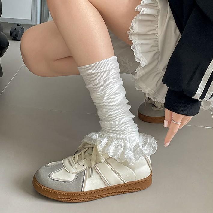 Classic retro beige versatile ballet style platform German training shoes women's 2025 new spring soft-soled casual board shoes