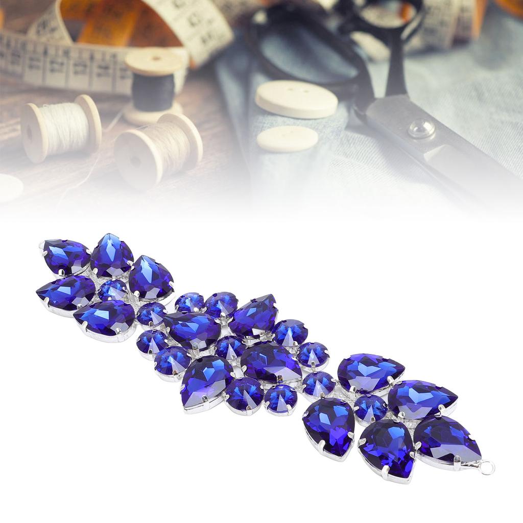 Applique Strass Verre Exquise Éblouissante Fleur Strass Verre Patch pour Vêtements Robe de Mariée