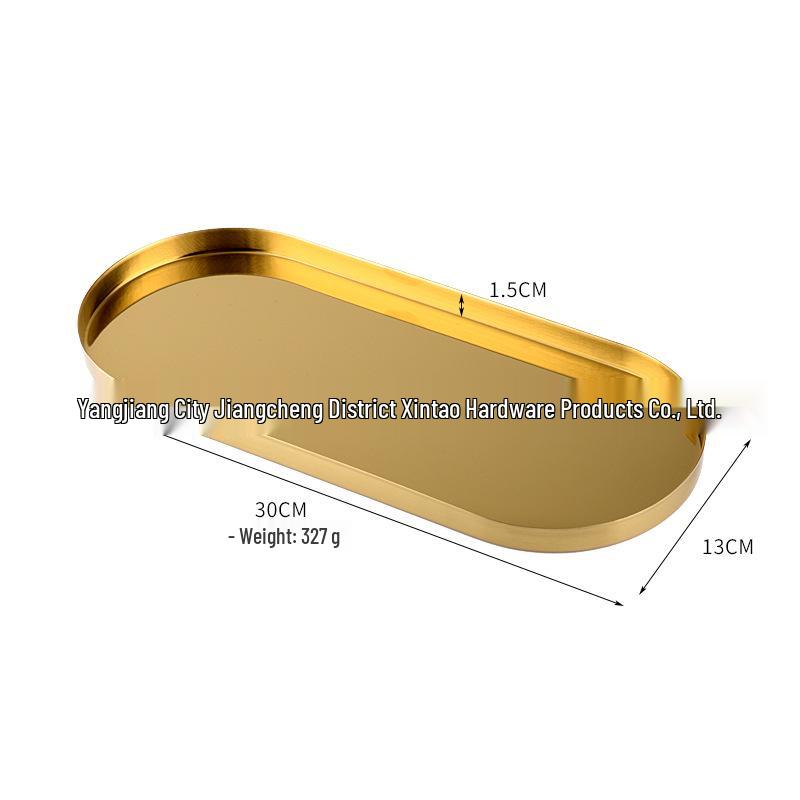 Luxury Stainless Steel Oval Jewelry and Cosmetics Tray