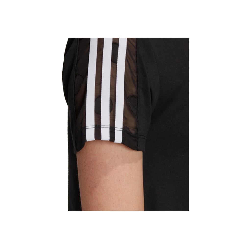 Adidas Originals Bellista Dress Logo Crew Neck Casual Breathable Short Sleeve Dress Women dresses Black GJ6564