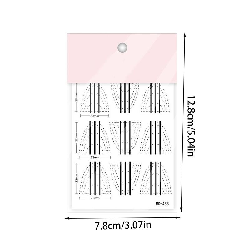 Deep U French Manicure Strip Nail Art Form Fringe Tip Stencil Guides Sticker Diy Line Tips Decoration Tool Self-Adhesive