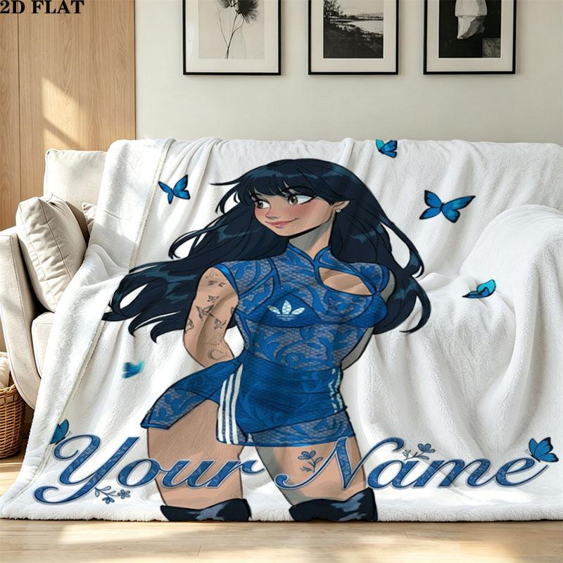 1PC Aitana Custom Name Patterned Flannel Blanket Suitable For All Seasons for Home Decor Warmth and Comfort Gifts Holiday Present