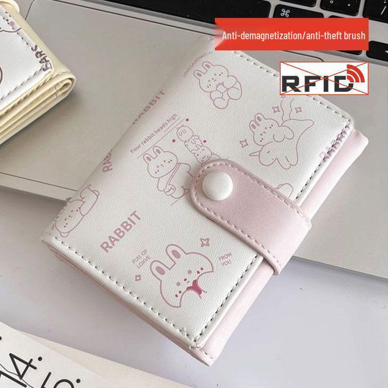 

Очаровательный кошелек-трифолд из ПУ кожи с принтом медведя, кнопкой и множеством отделений для карт Regular - No Protection