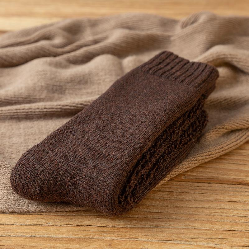 

Мужские удлиненные зимние высокие носки из очень толстой шерсти, женские флисовые носки, хлопковые носки большого размера с длинным верхом, свободные, защищающие от холода men кофейный