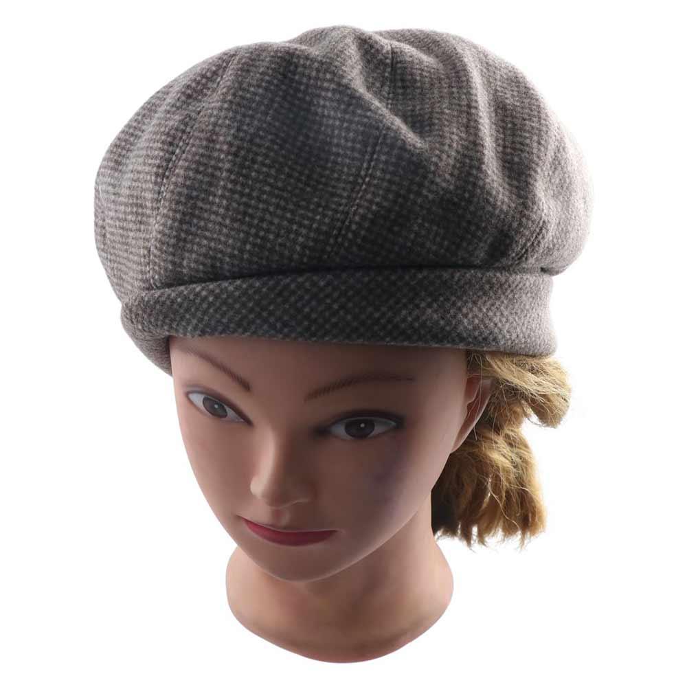 Lady Adjustable Beret Checkered Pattern Women Beret Round Beret Winter Autumn Hat Korean Style Hat