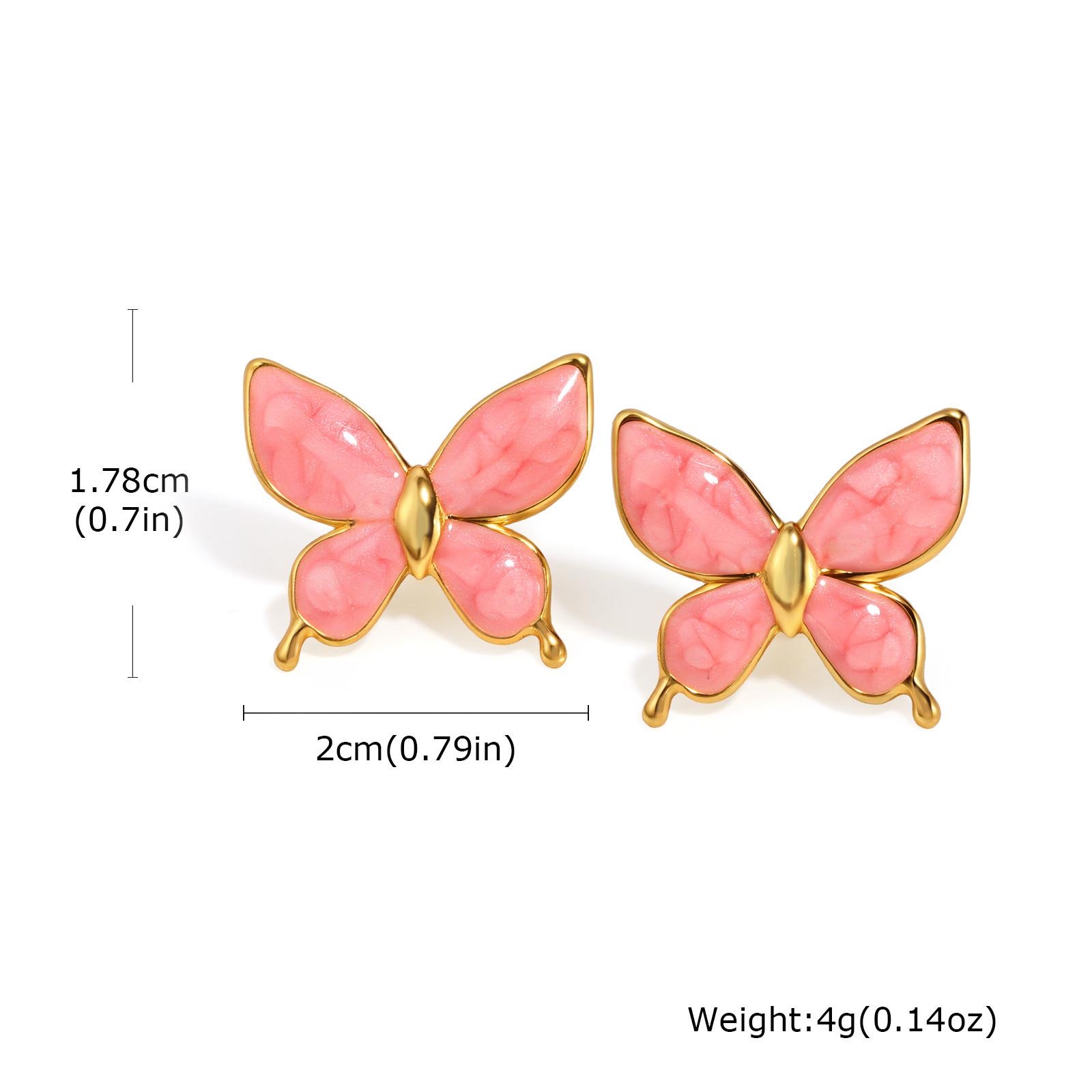 

Vnox Colorful Butterfly Stud Earrings For Women Girls Stainless Steel Elegant Cute Jewelry Gift Wholesale