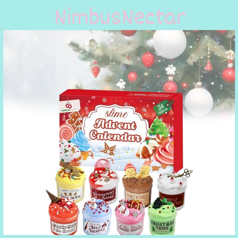 Christmas 24 Days Of Slime Kit Countdown Calendar Butter Slime Stress Relief Toy